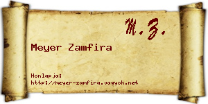 Meyer Zamfira névjegykártya